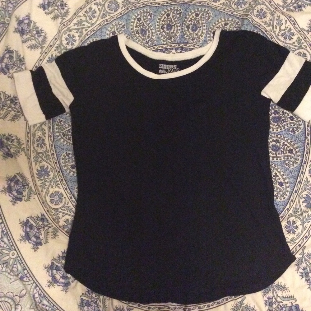 Black and white top.